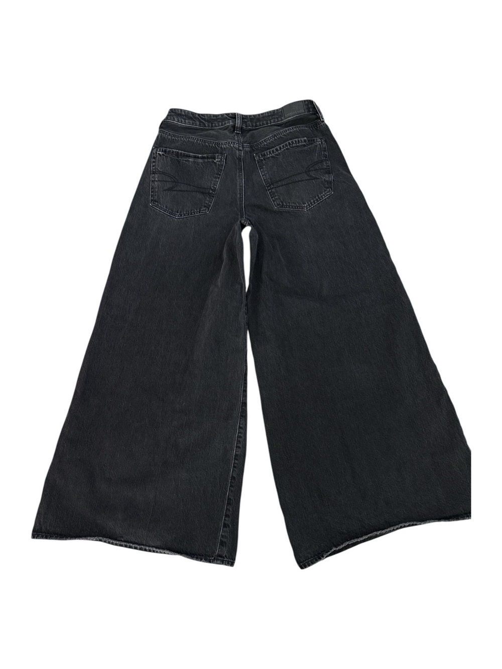 American Eagle A-Line Baggy Super Wide Leg Jeans | Black | 4 Regular - Picture 4 of 11